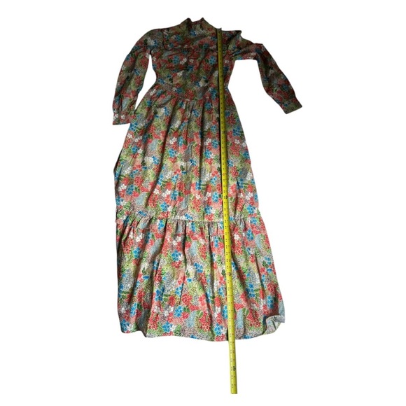 Pink and Green Long Sleeve Gown with Mock Neck - Picture 16 of 16